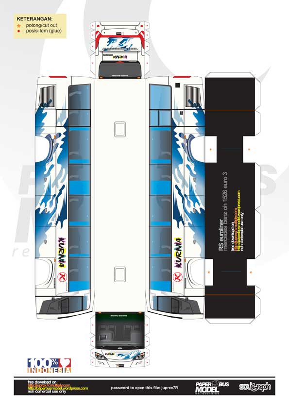 Paperbus Euroliner Kurnia paperbusmodel